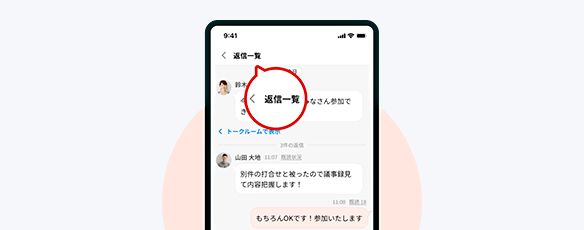返信（スレッド）