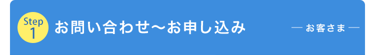 Step1 お問い合わせ～お申し込み お客さま